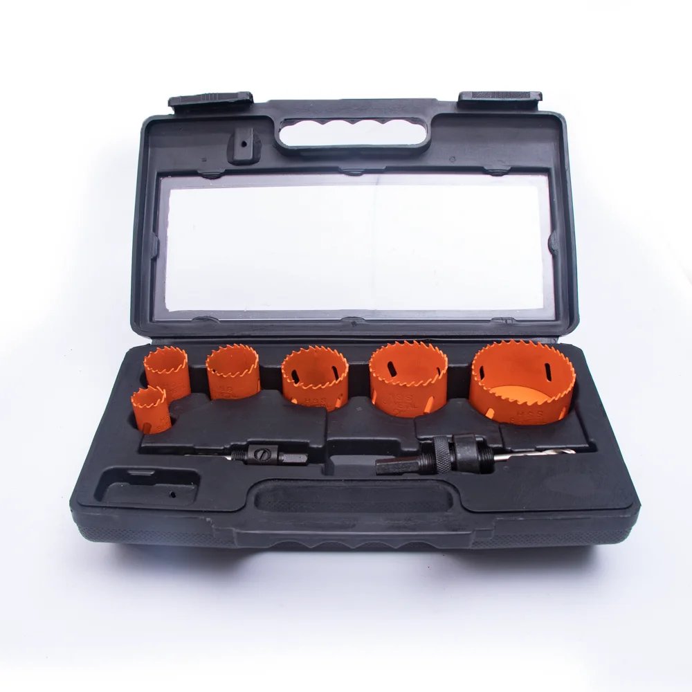Hot Sale Masonry Tools HSS Core Drill Bit 9pcs Bi-Metal Hole Saw Set