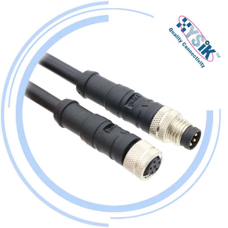 M8 Cable Assembly 2 3 4 5 6 8 Position IP67 Waterproof M8 Sensor Cable PVC Jacket Male Female Straight Aviation Connector 1Meter