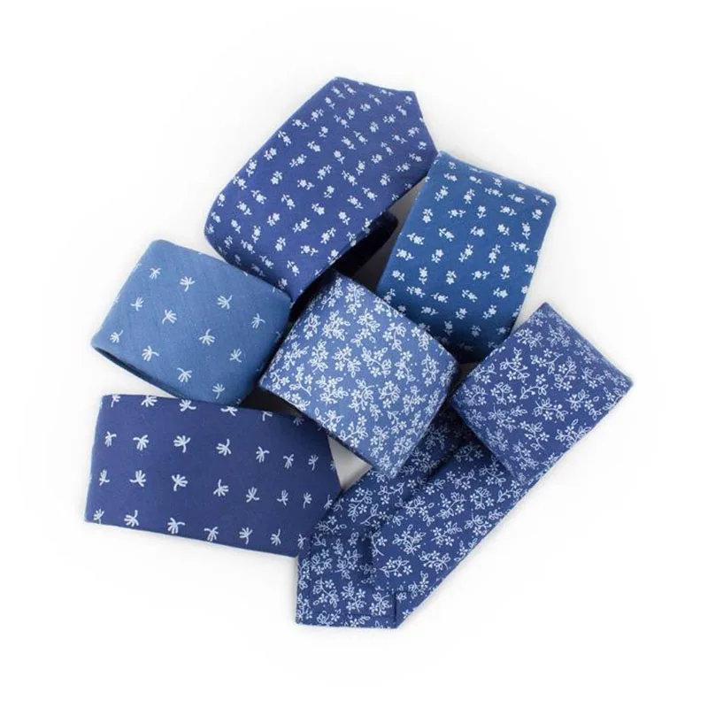 Модные стильные мужские голубые хлопковые Галстуки для молодых