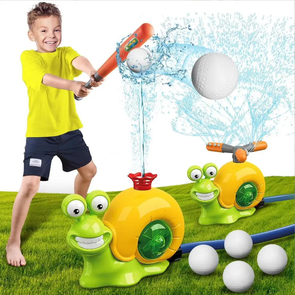2 in 1 Snail Water Sprinkler Baseball Toys  Spray Water Play Game 2 Sprinkler Heads Water Splashing Toy for Kids