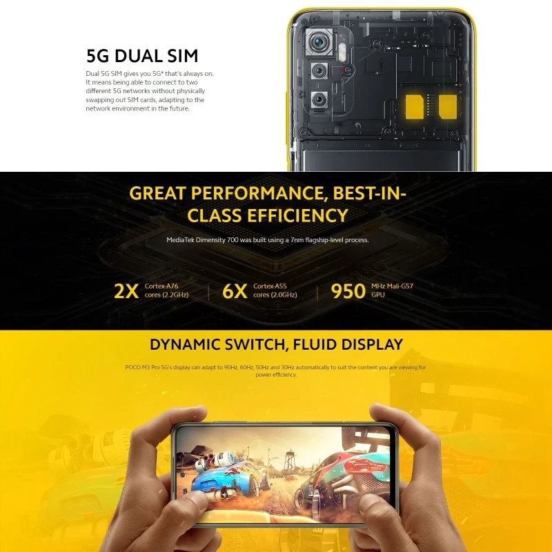 Новое поступление Xiaomi POCO M3 Pro 5G мобильный телефон 6 ГБ + 128 Гб оригинальная глобальная Версия 5 дюймов Android