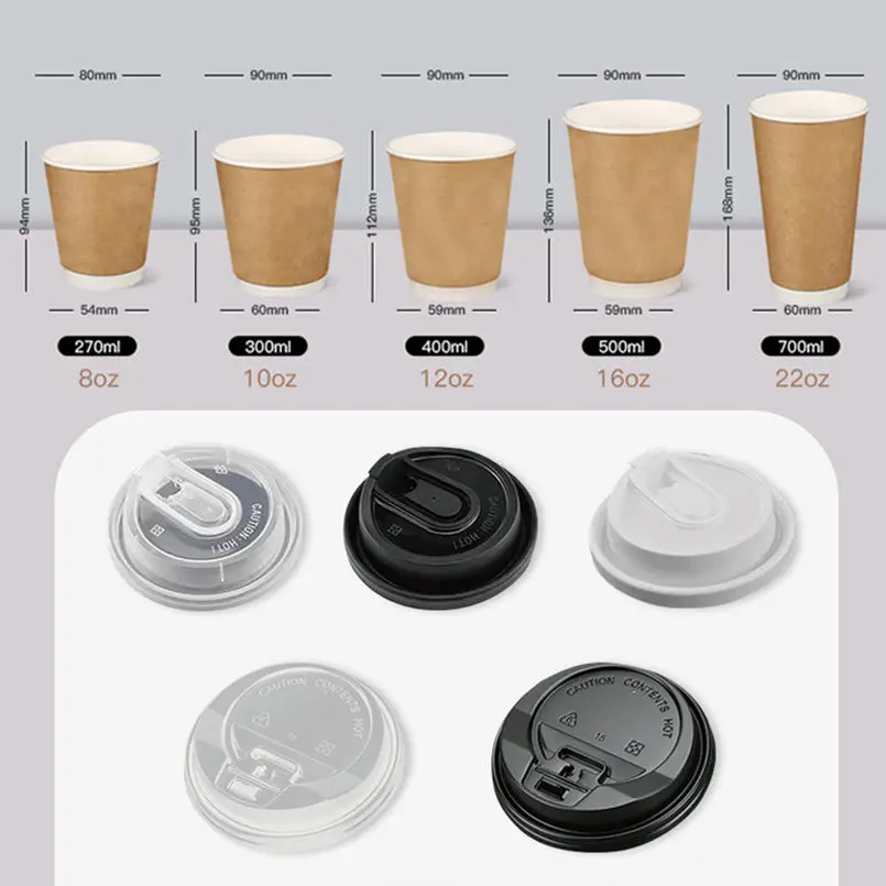8 oz Insulated Corrugated Paper Cups Kraft Paper Cups Disposable Coffee Cups for Hot Cold Drinks Party Office