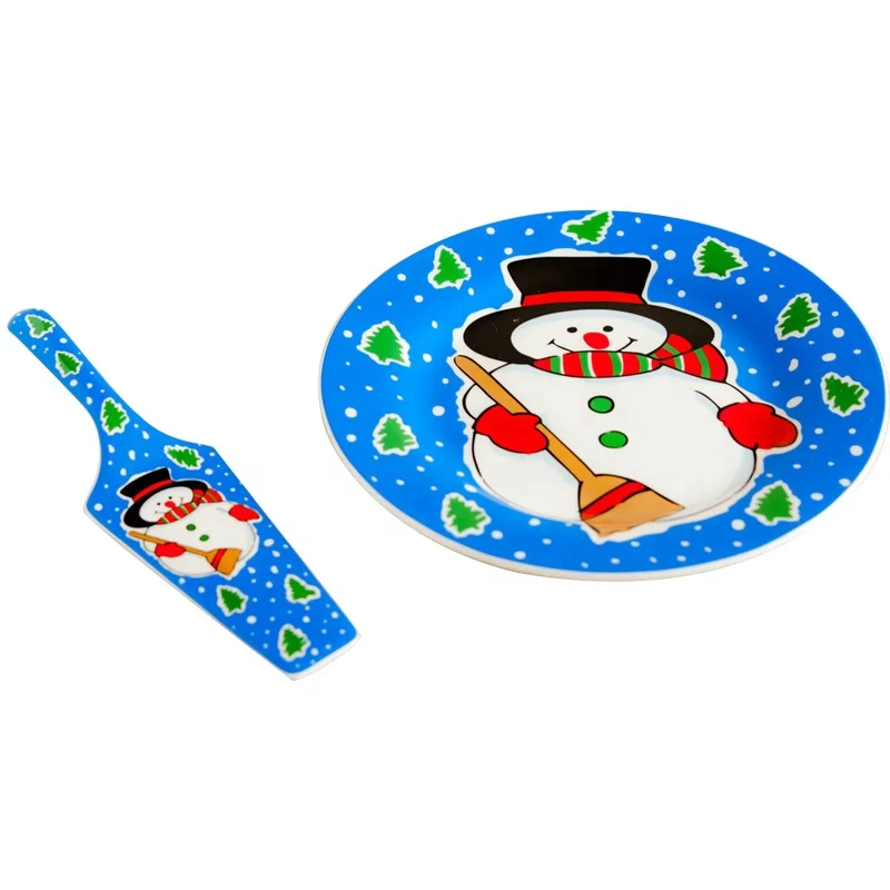 10 Inch Ceramic Cake Plate And Server Set Ceramic Decorate Dinner Plate With Custom Design