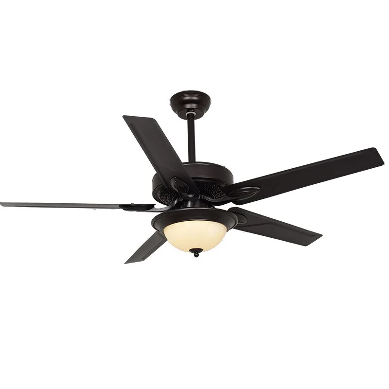 Modern Ceiling Indoor Fan Decorative Smart 110V-240V Remote Control Luxury Wooden Blades Led Light Ceiling Fan