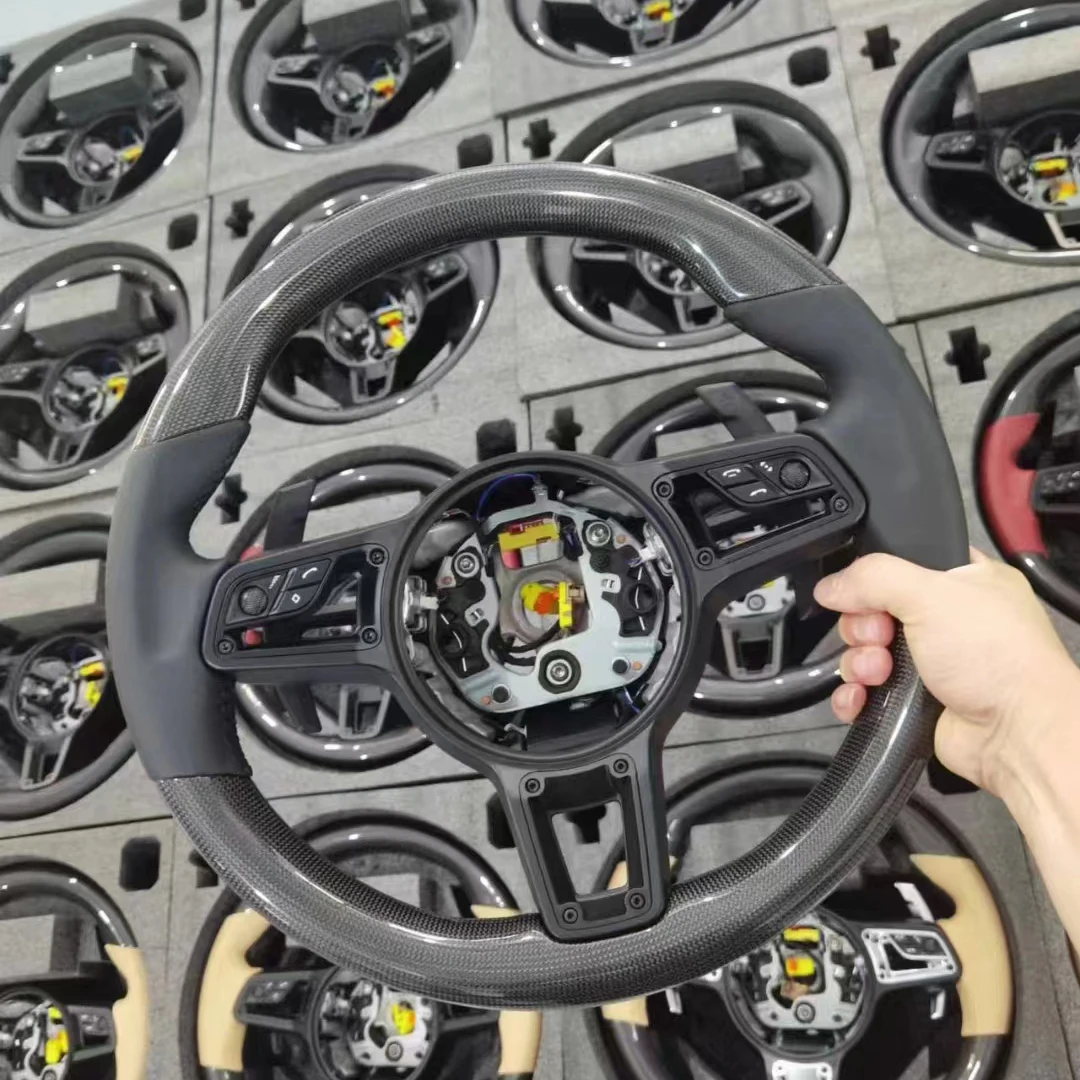 Автомобильное рулевое колесо совместимое с Porsche Panamera Macan Cayenne 918 911 718 из настоящего углеродного волокна