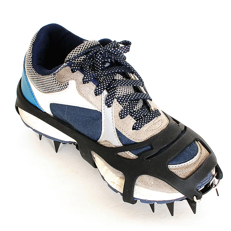 Outdoor 18 Tooth Anti Slip Silicone Ice Claw Ice Climbing Shoe Cover Hiking Shoe Studs Manganese Steel Foot Chain