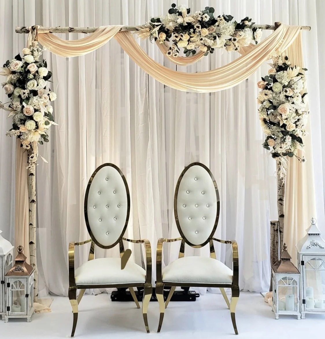 stainless steel design wholesale bride and groom wedding chairs with arms