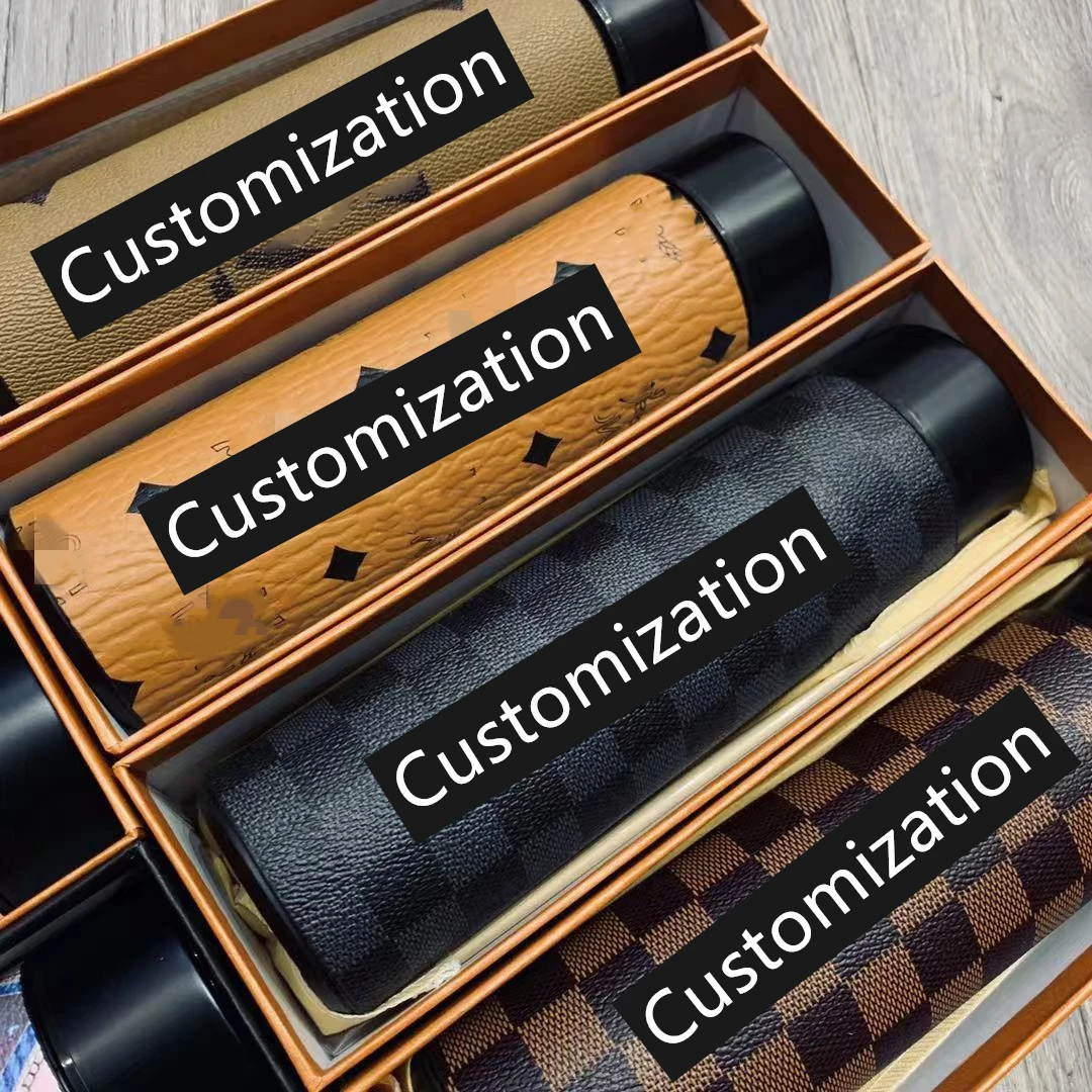 Персонализированная светодиодная бутылка для воды из нержавеющей стали, вакуумная