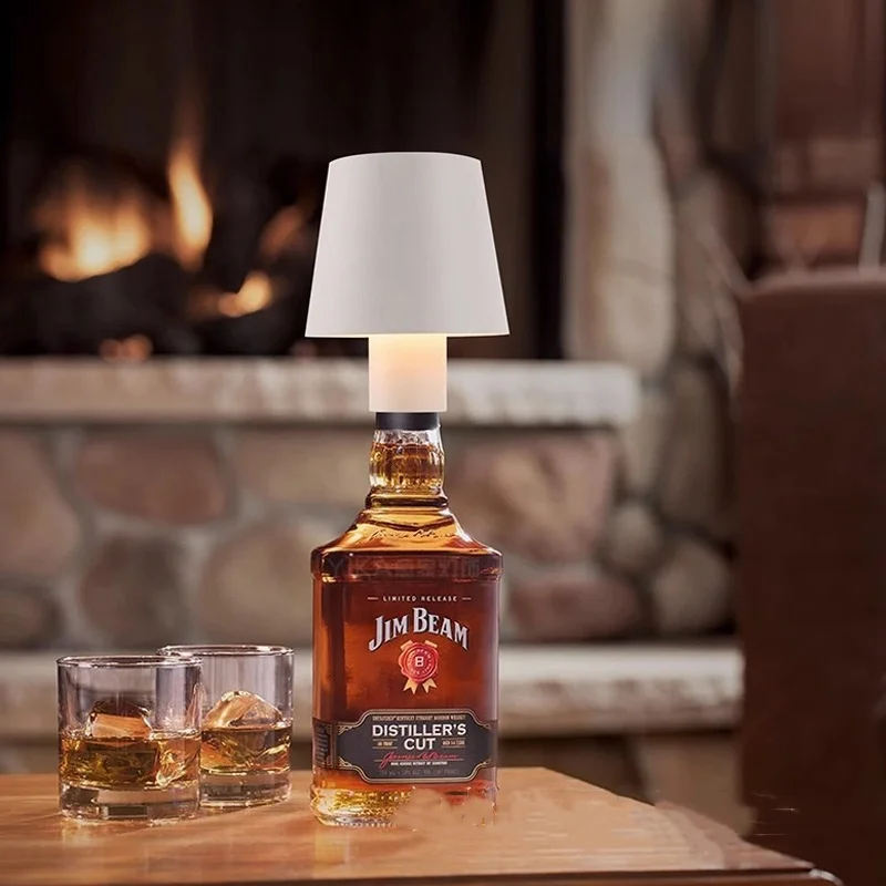 #2 White - Three-Color Touch Switch Table Lamp with Regular Bottle Design Long Press to Adjust Brightness