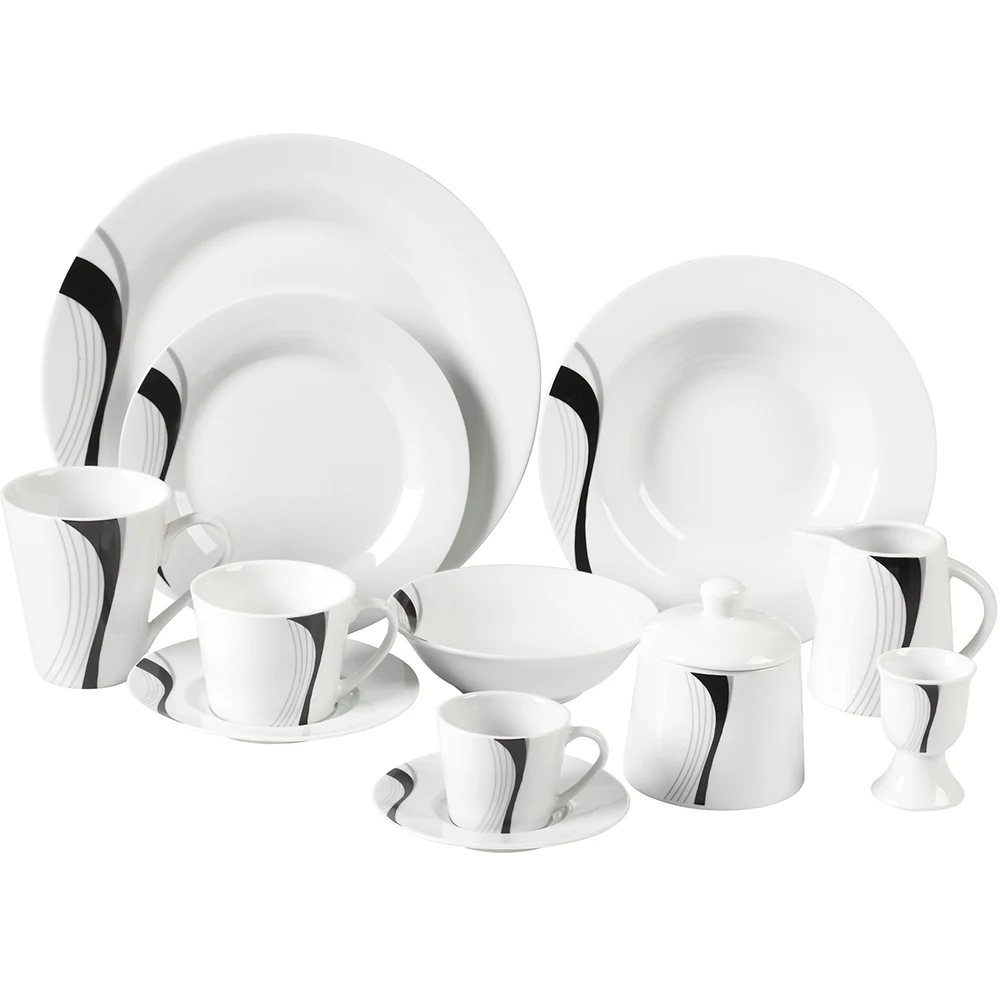 Dinner sets 20pcs porcelain dinnerware round white tableware