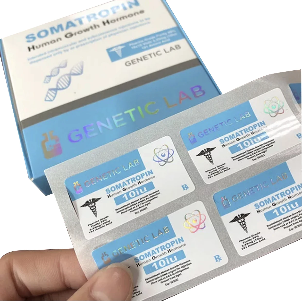 Very popular style somatropina  plastic tray 2ml vial label custom hgh packaging boxes