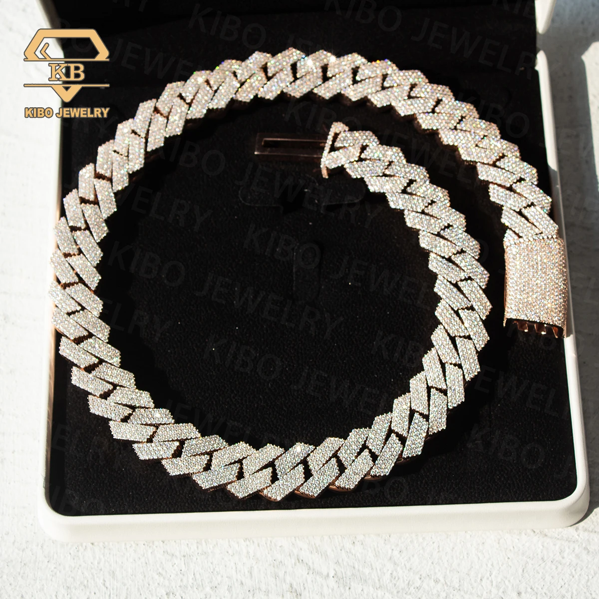 Moissanite Cuban Chain Big 20mm 925 Sterling Silver Rose Gold VVS Moissanite Diamond Hip Hop Moissanite Cuban Link Chain For Men