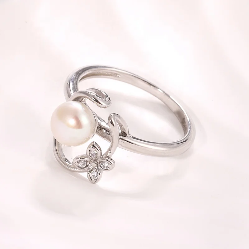 Fine Jewelry Zircon 925 Silver Casual Circle Flower Wholesale Dainty Unique Adjustable Rings Minimalist Jewelry For Women