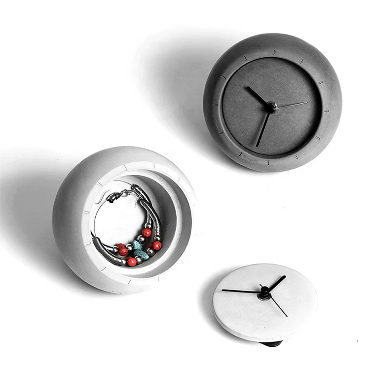 Indoor Concrete Wall Decorations Modern Luxury Cement Wall Clock for Home Desktop