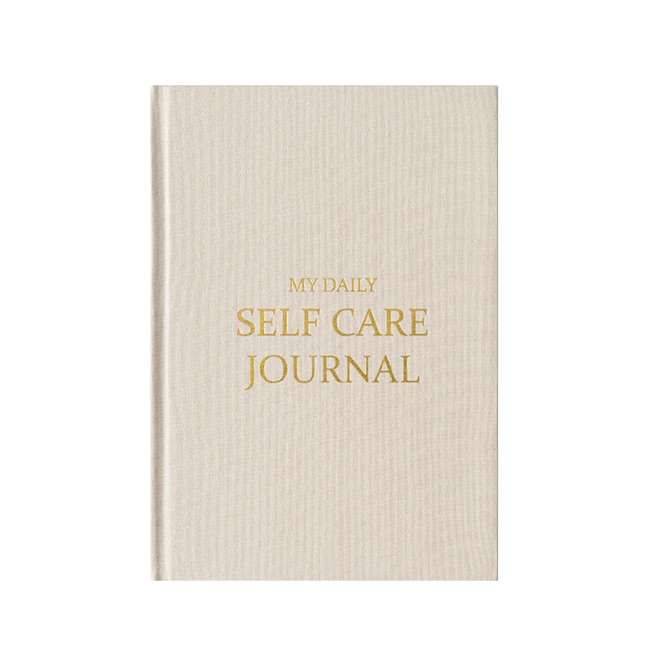 X907-1 Gray Almond Black Pink Color Fabric Covers My Daily Self Care Journal Wellness Gratitution Mental Health Journal