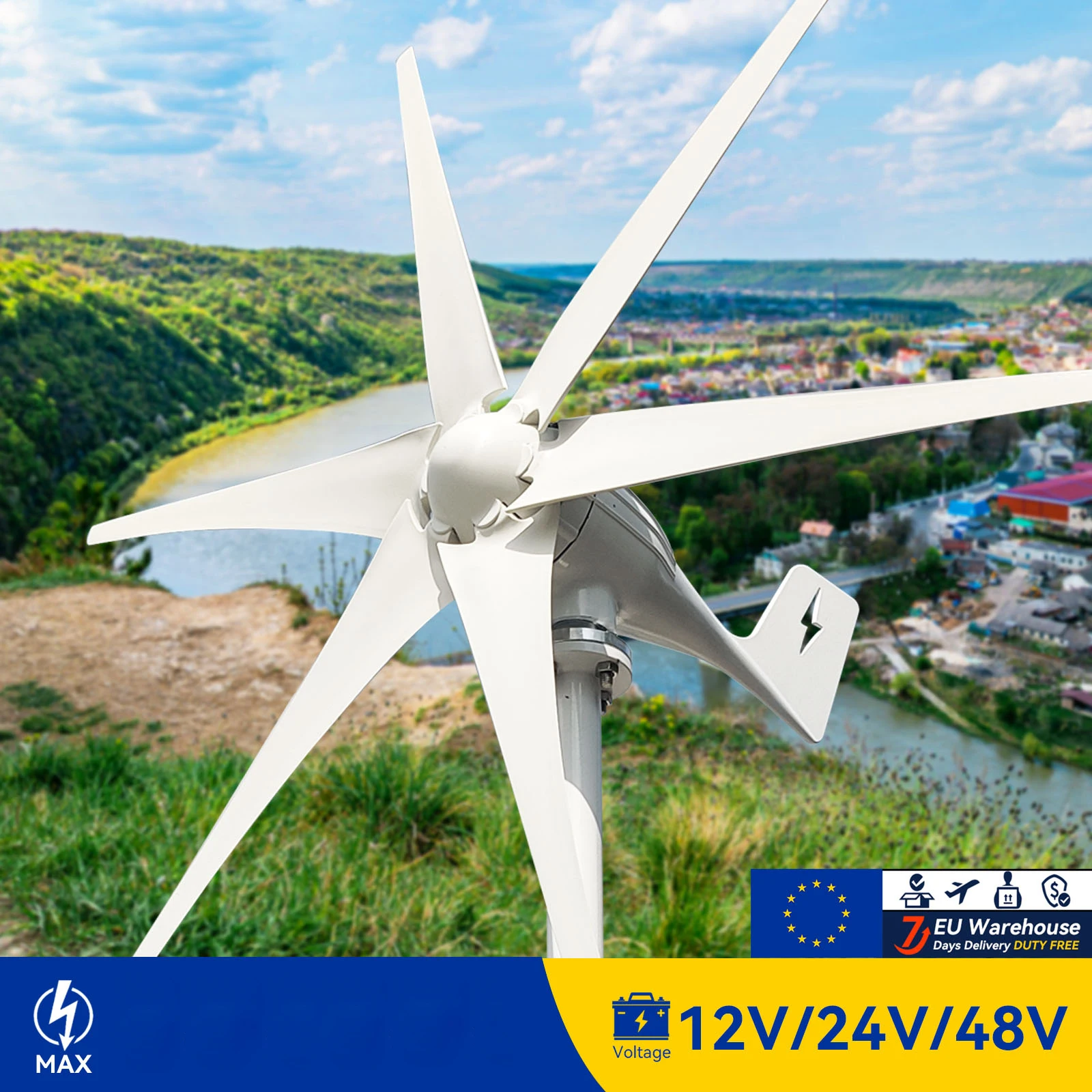 800W 2kw 3KW 5kw Wind Turbine Home Use Wind Generator Horizontal Windmill Alternative Energy Generators With Hybrid Controller