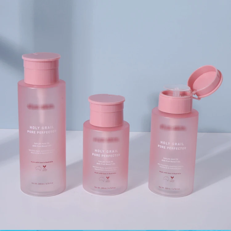 Luxury Pink Frosted 400ml 400 ml 500ml 500 ml Plastic Makeup Remover Oil Push Pump Bottles For Facial