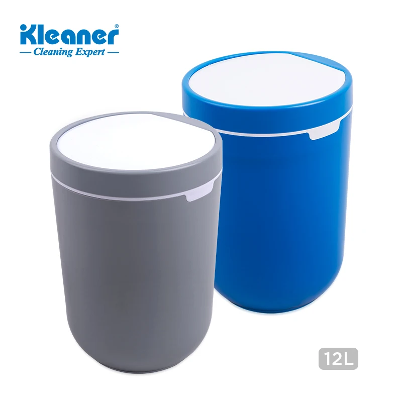 Kleaner outdoor circular garbage recycle plastic trash can with lid