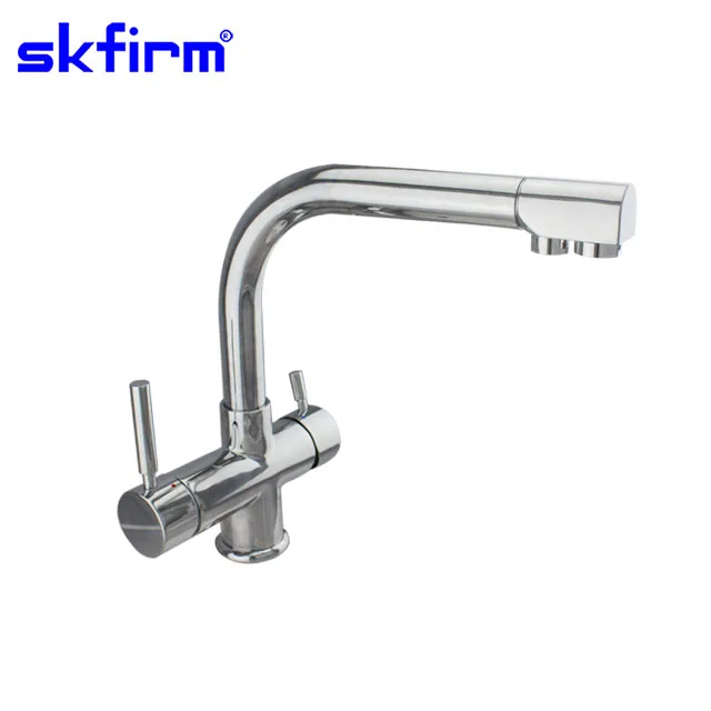 Pure water 4 in 1 water filter tap ceramic cartridge deck mount kitchen sink faucet