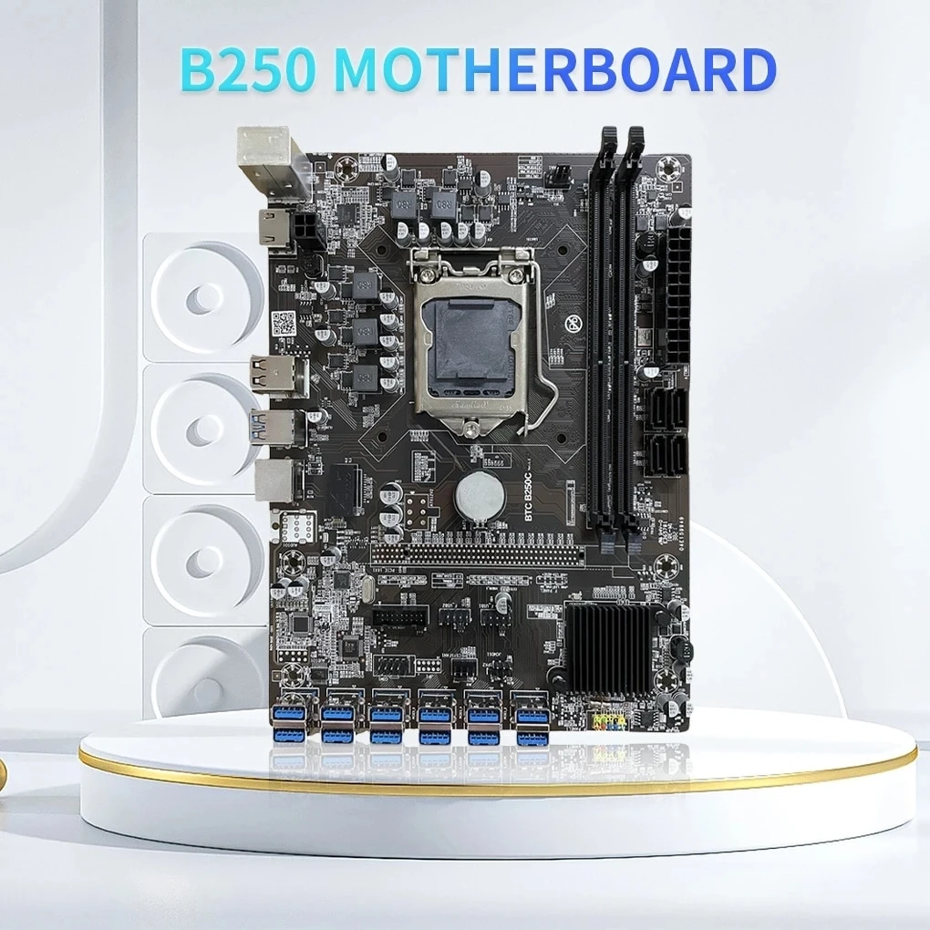 2022 Newest 12GPU B250 C Motherboard Experts B250C Making Money 12P USB 3.0 To PCIE 16x LGA 1151 12 GPU