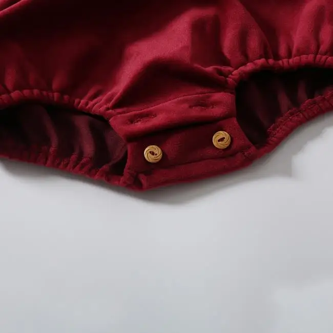 PHB 60618 knitted collar velvet fabric long sleeve fall winter toddler rompers newborn baby items