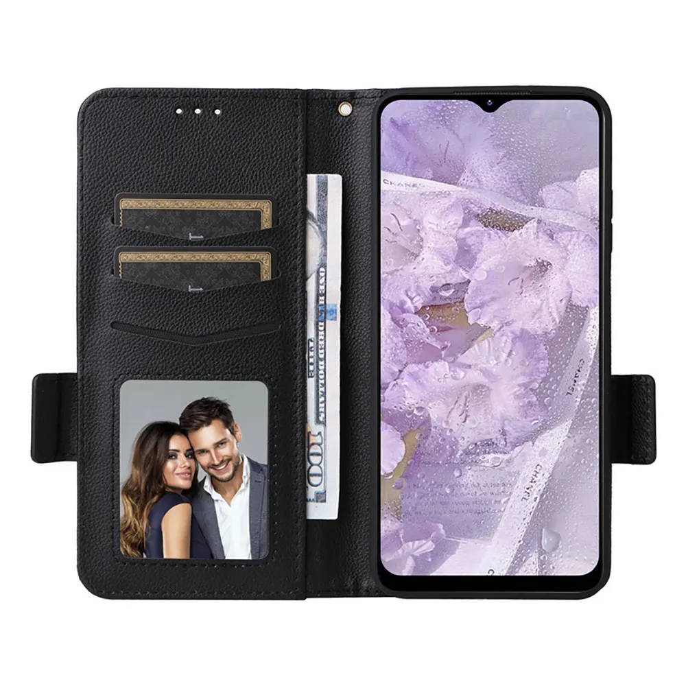 Soft  PU Leather Mobile Phone Case with Customized Logo Matte Cover With Handle Straps Card Wallet For Nokia G42 C300