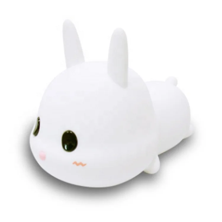 Portable USB Charging Cute Night Light Touch Sensor Table Lamp Rabbit Baby Room Led Silicone Pat Sleep Silicone Night Light