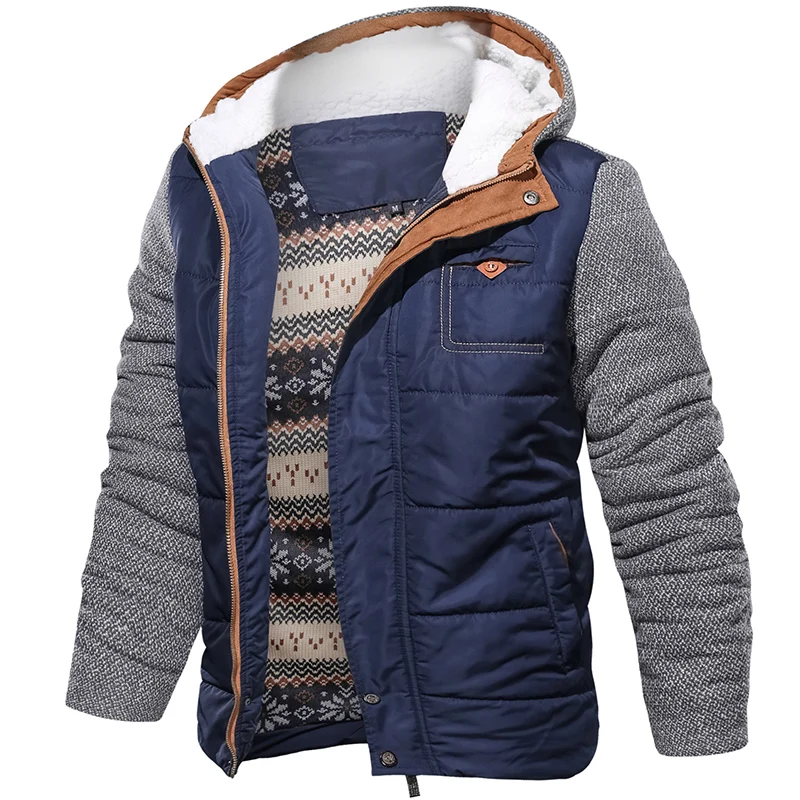 
New Fashion Men Autumn Winter Warm Thicken Hooded Outdoor Plus Size Casual Tops Coat Jacket 