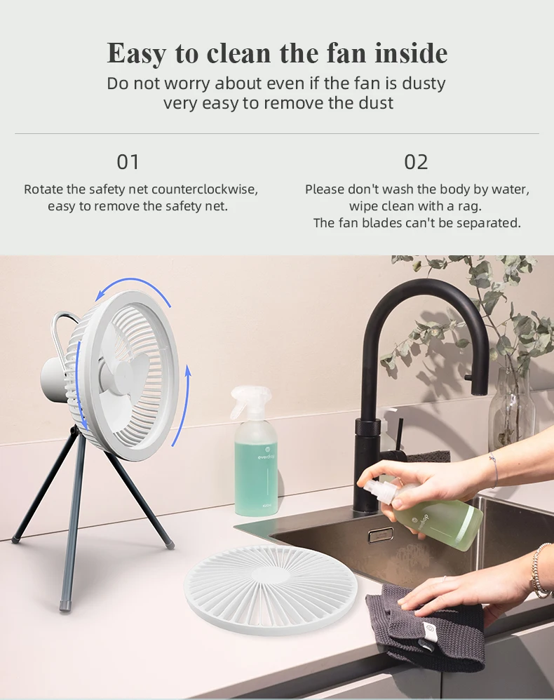 Hot Sale Model Camping Fan Rechargeable Desktop Portable Rechargeable Foldable Camping Fan With Light Fan