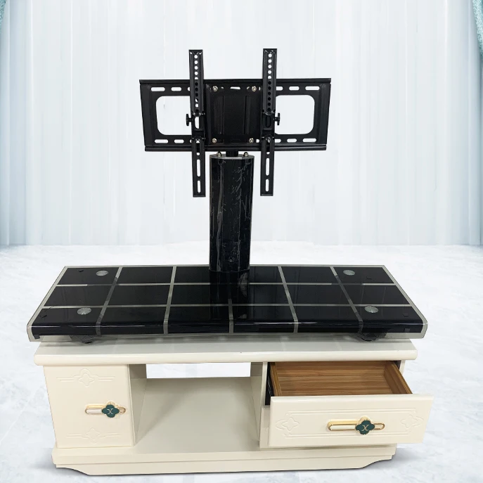 Новый ТВ-стол из закаленного стекла, простой модный ТВ-шкаф с выдвижным ящиком