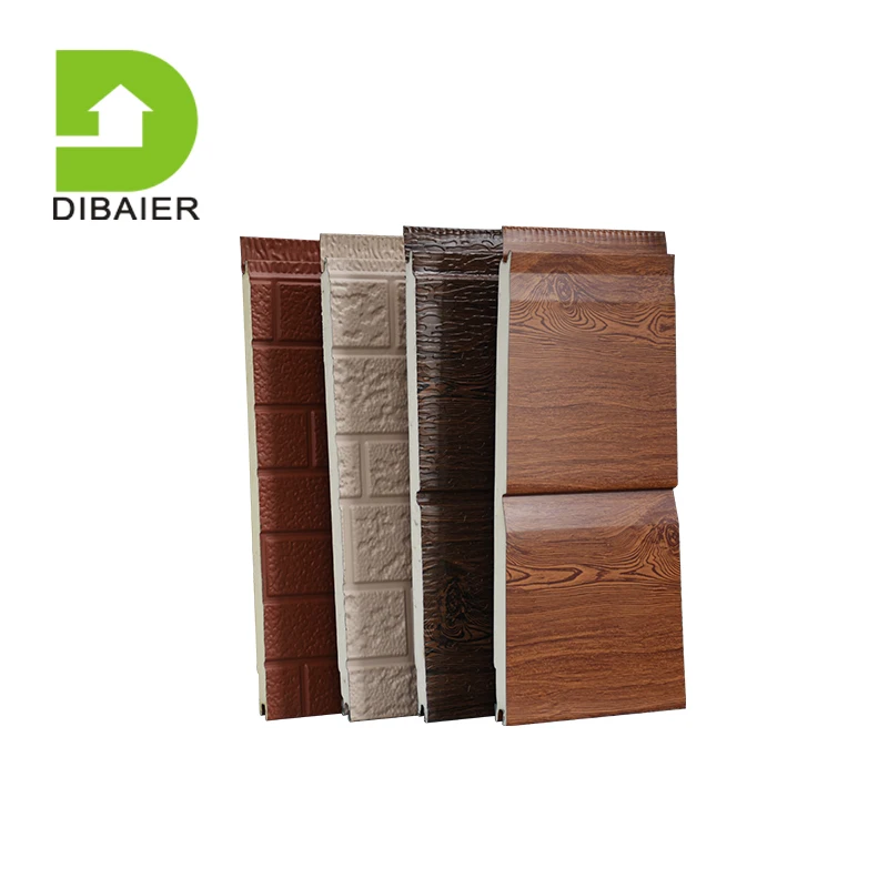 Уличные декоративные настенные панели из искусственной кожи по лучшей цене, 16 мм, полиуретан, 40 кг/м3, оцинкованная сталь, легкий вес, современный, 50 кг/м3, неметаллический