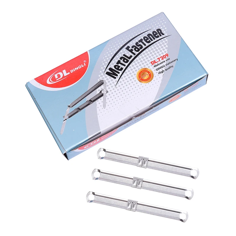 Double Holes Binding Clip 50 sets Per Box Iron Document Binding Clip Loose-leaf Metal Fastener