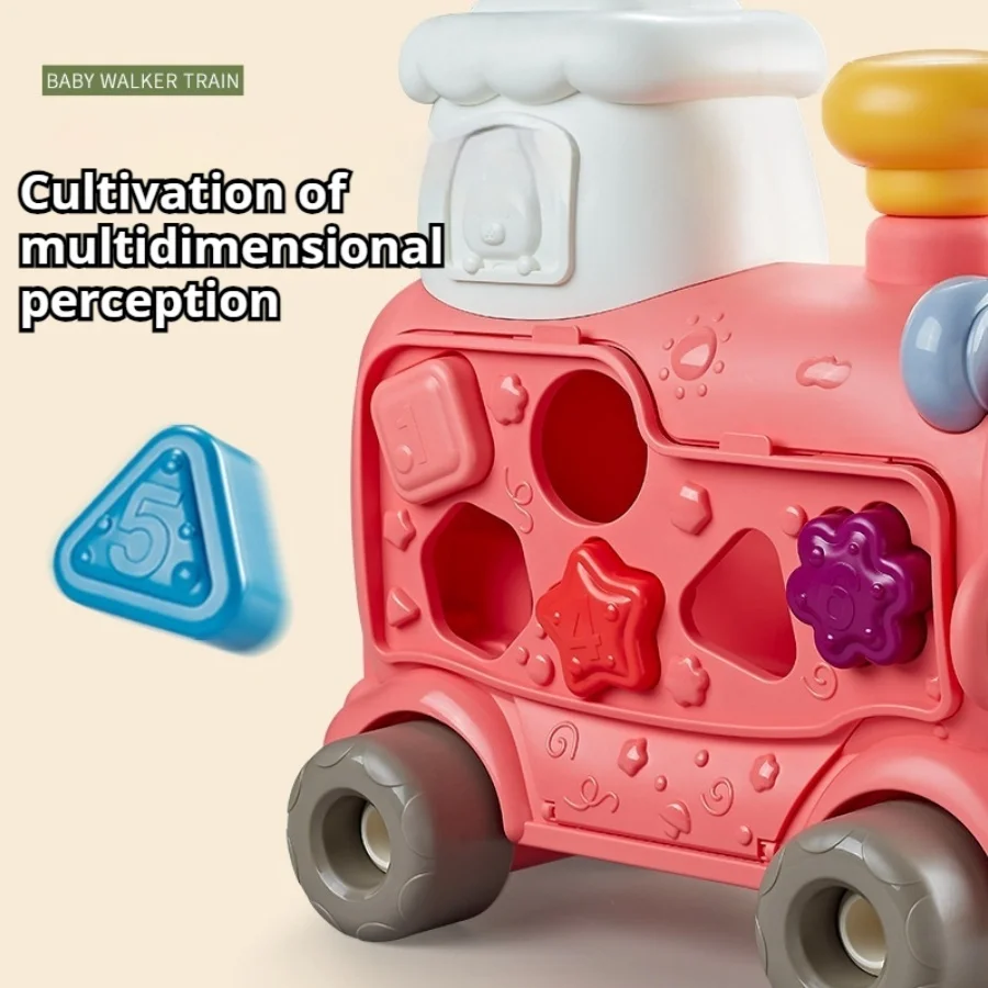 Baby steam function train multi-function Walker with music light early education activity train toy for baby to learn to walk