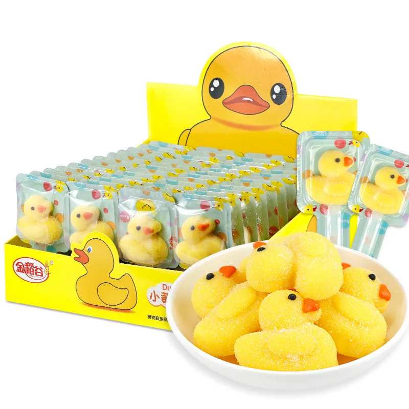 wholesale  candy 21g*48 Yellow Duck Shaped Mini Candy Jelly Fudge Candy