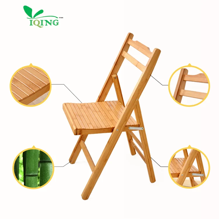 Portable natural bamboo wood outdoor garden leisure folding chair
