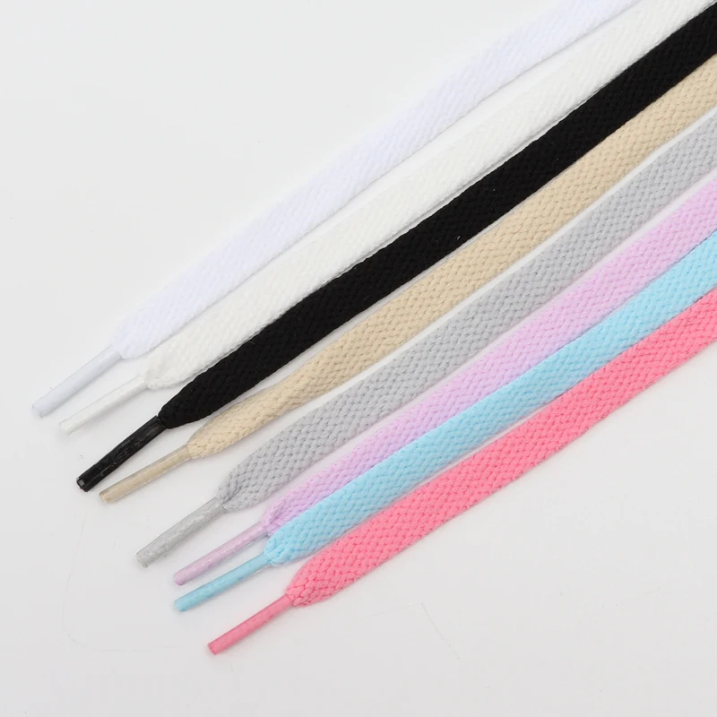 Hot Sale Colorful 8mm Flat Shoelaces wholesale custom rope shoelaces  Flat AJ shoelaces for sneaker Unisex Boot Laces for Shoes
