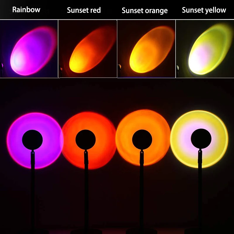 
Dropshipping Mini Smart Sunset Floor Lamp Projector Night Light Proyector Rainbow Projection Sunset Lamp 