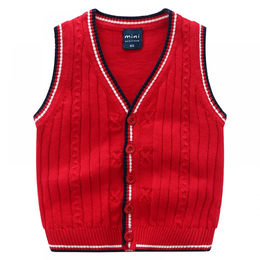 
V neck baby wool sweater vest fashion sleeveless knitting pattern boy sweater for baby boy school uniform 