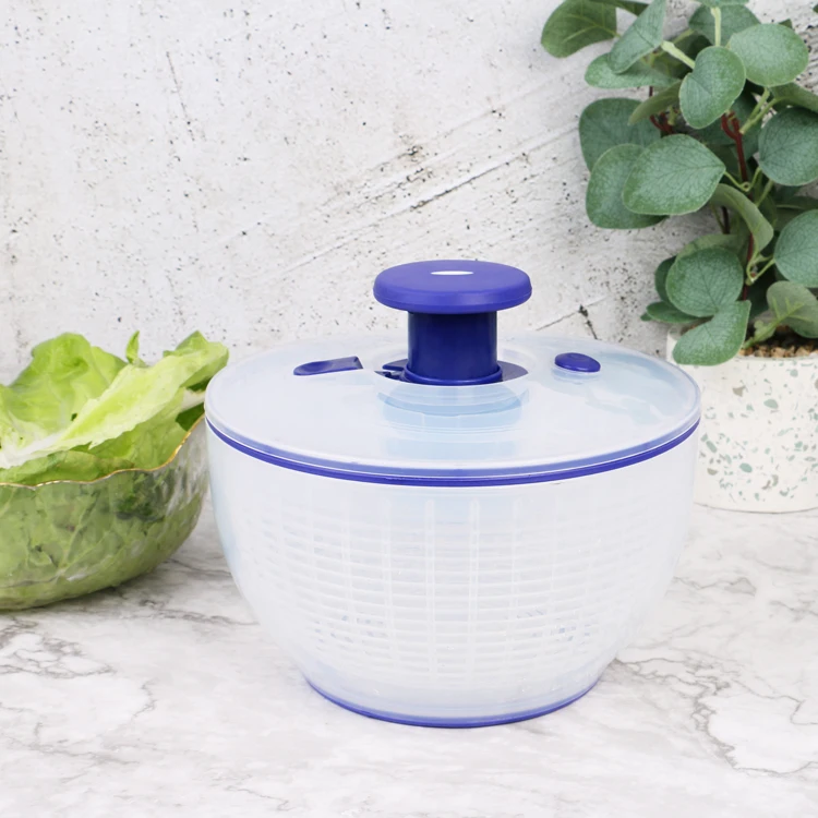 K & B Kitchen Vegetable Tool Salad Spinner Effortless Fast Drying Spinning Rotating Colander
