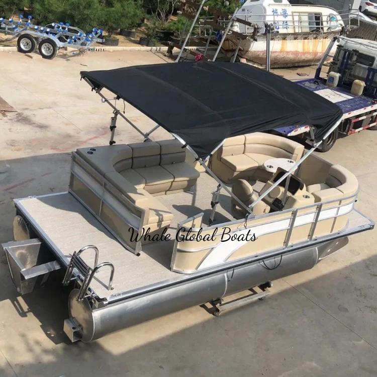 19ft Aluminum Lounging Entertainment Boat Cruising Pontoon Boat for Sale