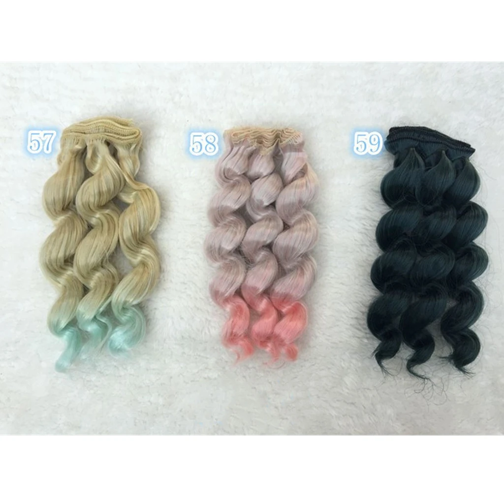 Cotton Doll Wig Hair Row High Temperature Silk Bubble Noodle Roll 15cm Thickened Hair Row Bjd Doll Clockwork Wig