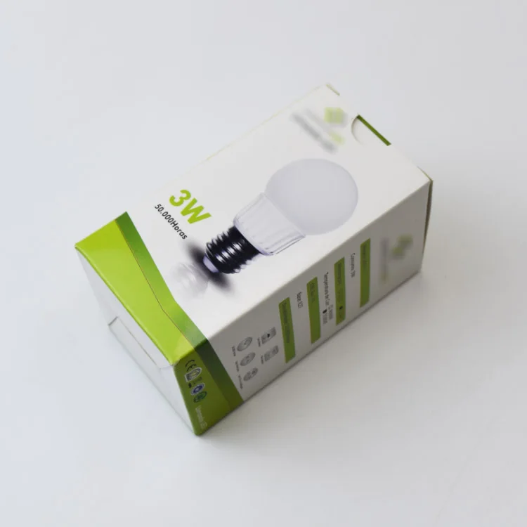 Custom Printing Paper With Tray Buckle Bottom Box Type Light Bulb Box Led Bulb Packaging Box