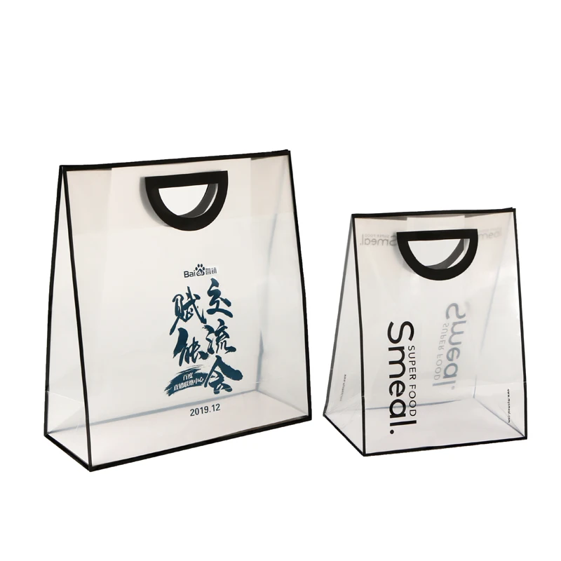transparent shopping bags transparent plastic shopping bag with handle pp plastic bag