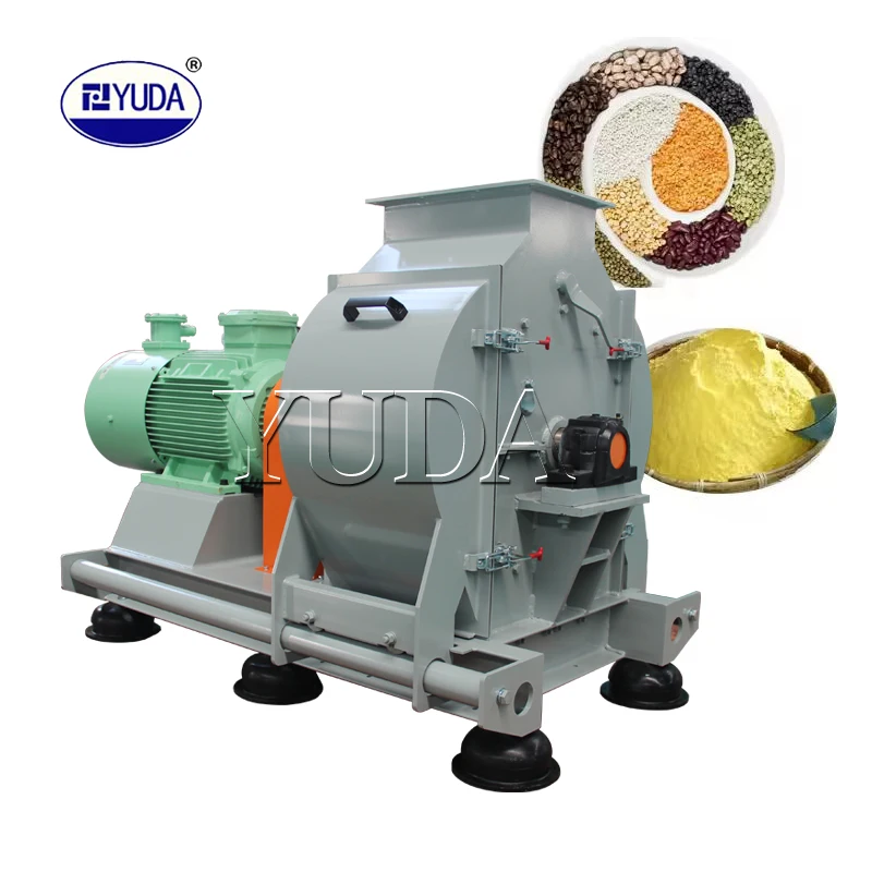 YUDA SFSP56x36 Hammer Mill 3-4 ton/h Factory Grain Rice Maize Wheat Hammer Mill For Animal Feeds Corn Straw Crusher