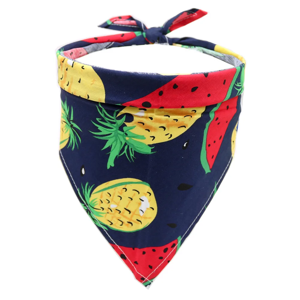 Pet Dog Puppy Bandana Fruit Triangle Scarf Adjustable  Hawaii Style Pet Bib for Small Medium Size Dogs
