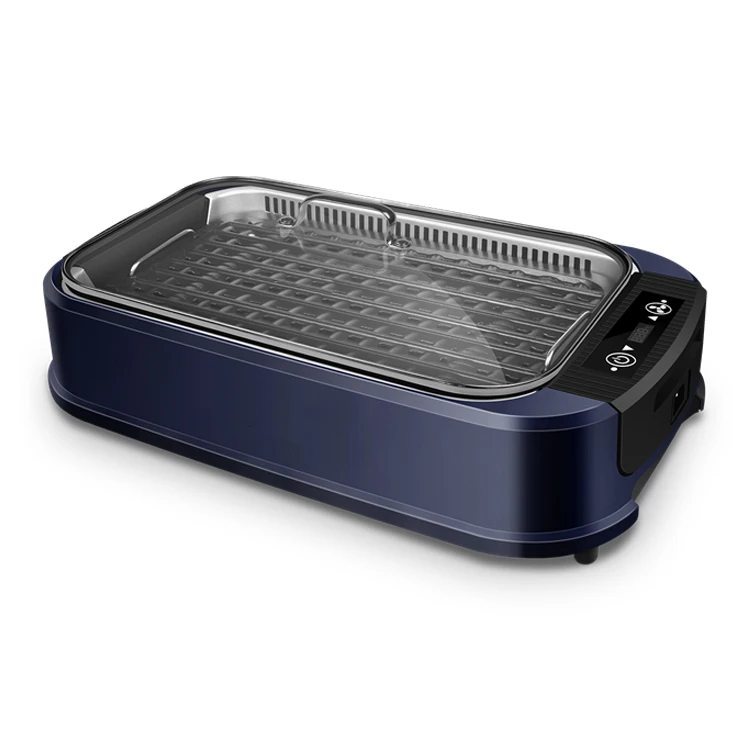 Electric Smokeless Indoor Grill Pan round Temperature Controlled Aluminium Grill for Household Use with US Plug