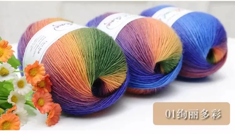 Rainbow Color Thick Warm DIY Crochet Knitting Hand-woven Milk Soft Baby Cotton Crochet yarn