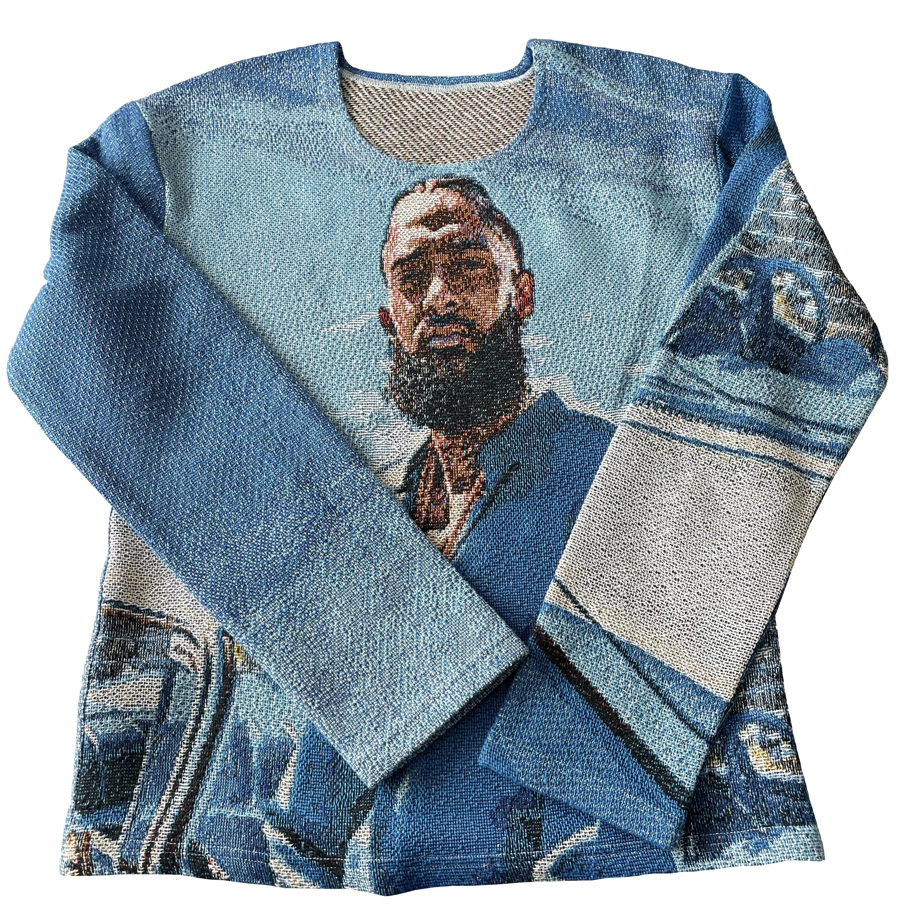 Custom Manufacture Embroidered Tapestry Hoodie Men Blanket Sweatshirts