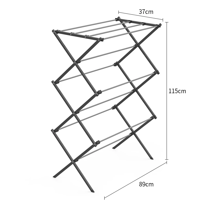 Cheap Price 10M 3 Tier Cloths Hanger Rack Cloth Dry Stand Clotheshorse In Metal
