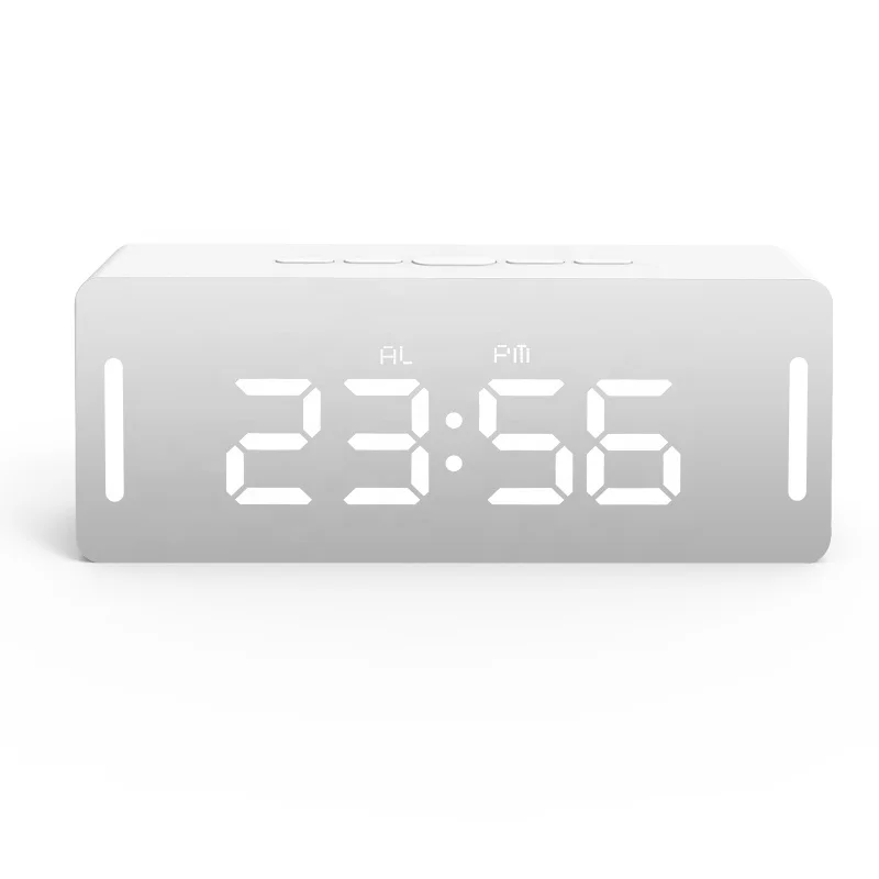 2022 Korea Hot Sale LED Makeup Mirror Screen Alarm Clock LED Night Light Desk/Table Clock